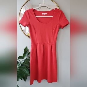 Madewell Orange Cap Sleeve Fit and Flare Dress Size 0